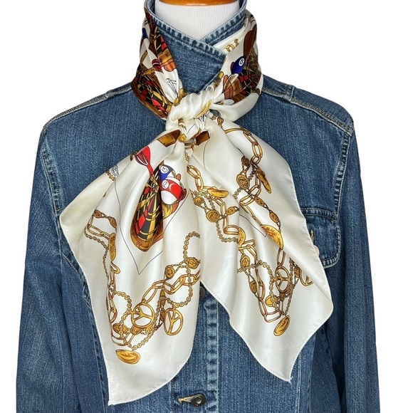 Vintage Retro Pub Scene Square Scarf Playing Games Darts Cards Pool Las Vegas - Picture 2 of 10